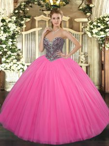 Captivating Sleeveless Beading Lace Up Quinceanera Gowns