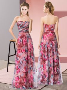 Admirable Sleeveless Zipper Floor Length Pattern Prom Dress