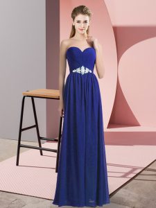 Blue Prom Dresses Prom and Party with Beading Sweetheart Sleeveless Lace Up