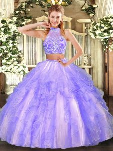 Sleeveless Criss Cross Floor Length Beading and Ruffled Layers Ball Gown Prom Dress