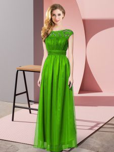 Green Strapless Zipper Lace Homecoming Dress Sleeveless
