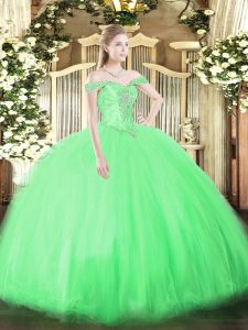Sleeveless Tulle Lace Up 15 Quinceanera Dress for Military Ball and Sweet 16 and Quinceanera