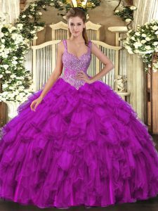 Simple Floor Length Ball Gowns Sleeveless Purple Ball Gown Prom Dress Lace Up