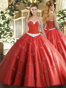 Eye-catching Sleeveless Lace Up Floor Length Appliques Sweet 16 Quinceanera Dress