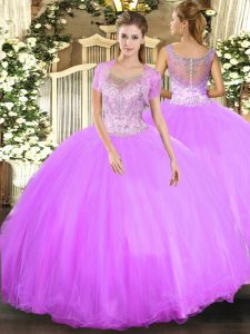 Floor Length Ball Gowns Sleeveless Lilac Ball Gown Prom Dress Clasp Handle