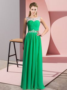 High Quality Green Sleeveless Chiffon Clasp Handle for Prom and Party