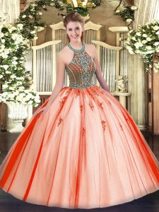 Chic Sleeveless Beading Lace Up Quinceanera Gowns