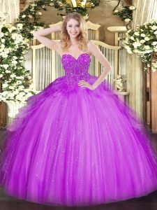 New Style Sleeveless Lace Lace Up Quince Ball Gowns