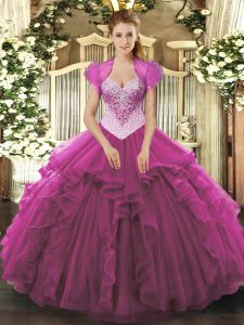 Sleeveless Beading Lace Up 15 Quinceanera Dress