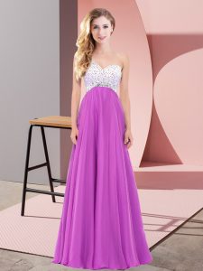 Sumptuous Floor Length Fuchsia Prom Party Dress One Shoulder Sleeveless Lace Up