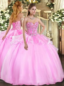 Exquisite Ball Gowns Ball Gown Prom Dress Lilac Sweetheart Organza and Tulle Sleeveless Floor Length Lace Up