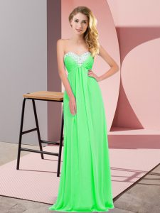 Discount Sweetheart Sleeveless Lace Up Prom Evening Gown Apple Green Chiffon