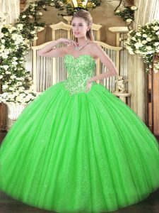 Charming Appliques Quinceanera Dress Lace Up Sleeveless Floor Length