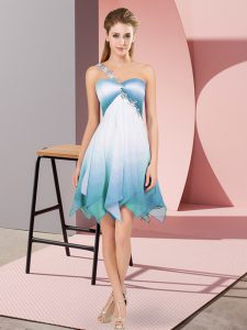 Asymmetrical Multi-color Dress for Prom Fading Color Sleeveless Beading