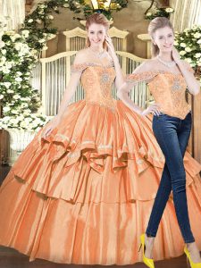 Luxurious Sleeveless Beading and Ruffled Layers Lace Up Quinceanera Dresses