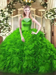 Sleeveless Floor Length Beading Side Zipper Ball Gown Prom Dress with