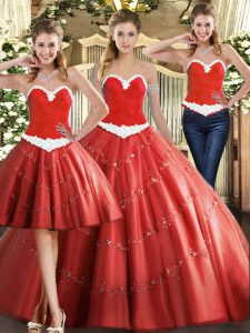 Admirable Coral Red Sweet 16 Dresses Military Ball and Sweet 16 and Quinceanera with Beading Sweetheart Sleeveless Lace Up