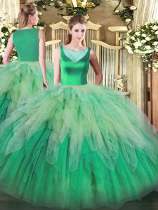 Exceptional Multi-color Sleeveless Organza Backless Vestidos de Quinceanera for Sweet 16 and Quinceanera