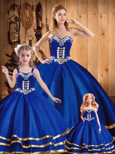 Exceptional Sweetheart Sleeveless Tulle Sweet 16 Dress Embroidery Lace Up