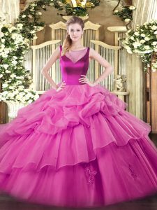 Gorgeous Sleeveless Beading and Appliques Side Zipper Sweet 16 Dress