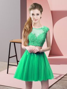 Great Turquoise Prom Party Dress Prom and Party with Appliques Scoop Sleeveless Zipper
