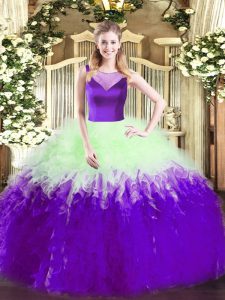 Floor Length Ball Gowns Sleeveless Multi-color Sweet 16 Dress Side Zipper