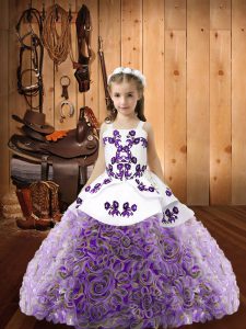 Sleeveless Embroidery Lace Up Child Pageant Dress