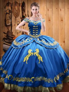 Modest Sleeveless Lace Up Floor Length Beading and Embroidery 15th Birthday Dress
