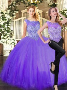 Floor Length Ball Gowns Sleeveless Eggplant Purple Quinceanera Dresses Zipper