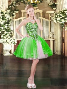 Beautiful Homecoming Dress Prom and Party with Beading Sweetheart Sleeveless Lace Up