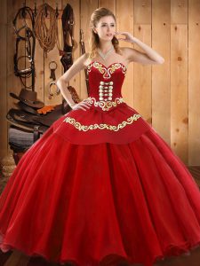Flirting Red Ball Gowns Ruffles Vestidos de Quinceanera Lace Up Tulle Sleeveless Floor Length