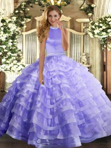 High Quality Floor Length Ball Gowns Sleeveless Lavender Ball Gown Prom Dress Backless