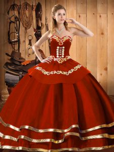 Adorable Sleeveless Lace Up Floor Length Embroidery 15 Quinceanera Dress