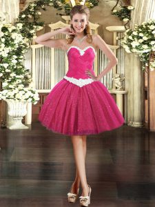 Eye-catching Sleeveless Appliques Lace Up Dress for Prom
