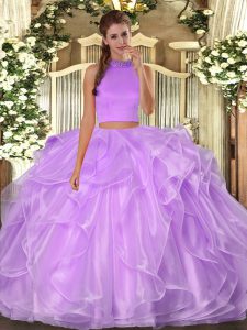 Fine Sleeveless Beading and Ruffles Backless Quinceanera Gowns