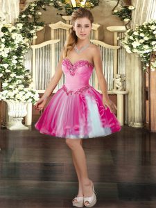 Sweetheart Sleeveless Tulle Dress for Prom Beading Lace Up