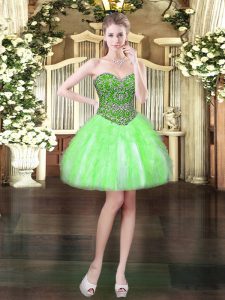 Best Selling Mini Length Lace Up Prom Party Dress for Prom and Party with Beading and Ruffles
