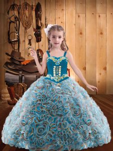 Hot Sale Multi-color Kids Formal Wear Sweet 16 and Quinceanera with Embroidery and Ruffles Straps Sleeveless Lace Up