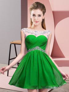 Top Selling Sleeveless Beading and Ruching Backless Prom Dress