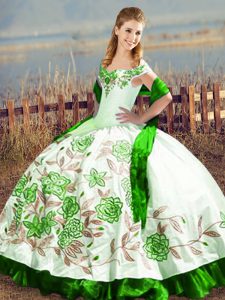 Customized Green Sleeveless Satin Lace Up Sweet 16 Quinceanera Dress for Sweet 16 and Quinceanera