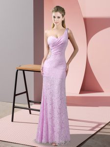 Floor Length Column/Sheath Sleeveless Lilac Prom Gown Criss Cross