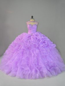 Enchanting Lavender Quinceanera Dress Scoop Sleeveless Lace Up