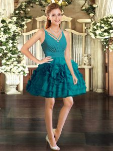 Sumptuous Mini Length Ball Gowns Sleeveless Teal Homecoming Gowns Backless