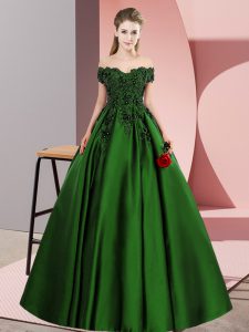 Green Sleeveless Lace Floor Length Quinceanera Dress
