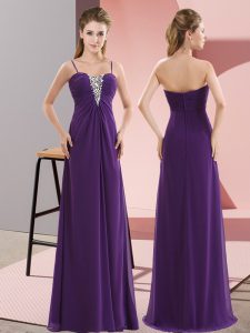 Purple Sleeveless Chiffon Zipper Prom Party Dress for Prom and Party