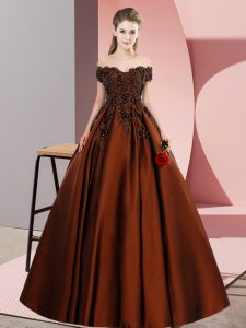 Gorgeous Floor Length A-line Sleeveless Brown Sweet 16 Dresses Zipper