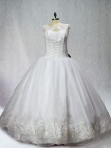 Pretty Sleeveless Beading and Appliques Lace Up Quinceanera Gowns