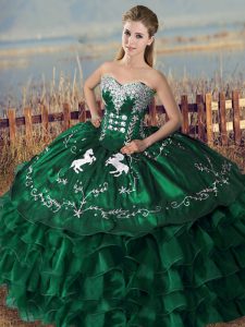 Noble Floor Length Ball Gowns Sleeveless Green Ball Gown Prom Dress Lace Up