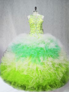 Vintage Multi-color Sleeveless Tulle Zipper Quinceanera Dresses for Sweet 16 and Quinceanera