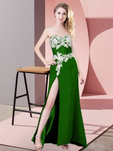 Green Sleeveless Chiffon Zipper Homecoming Dress for Prom and Party and Military Ball